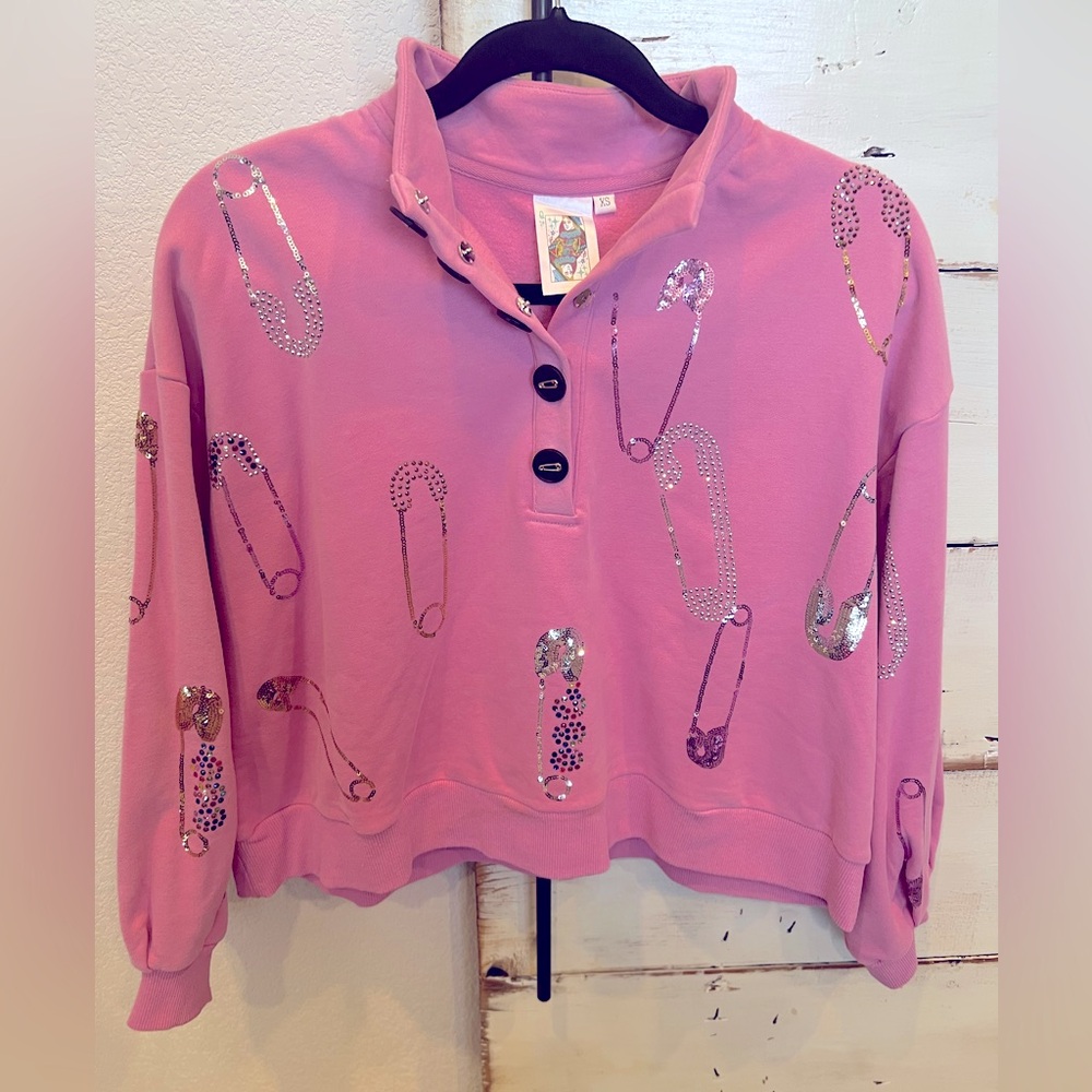 Queen of Sparkles safety pin pullover (worn once!)